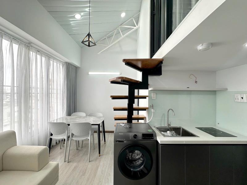 Cho thuê căn hộ 2pn + rộng  cửa sổ lớn full sang xịn máy giặt riêng - nguyễn khuyến chợ bà chiểu tiện di chuyển q1 , q3