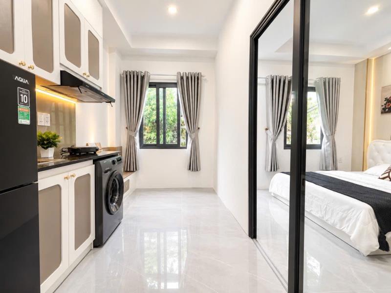 Cho thuê căn hộ 1 phòng ngủ bình thạnh, full nội thất, ban công, máy giặt riêng, rộng rãi, thoáng mát, gần đinh bộ lĩnh, quận 1, quận 2 - Ảnh 2