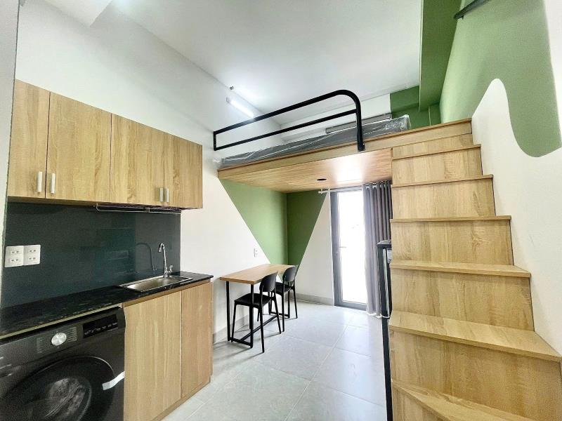 Cho thuê phòng có gác, có máy giặt riêng, full nội thất – gần đại học hutech, uef - ngô đức kế, quận bình thạnh