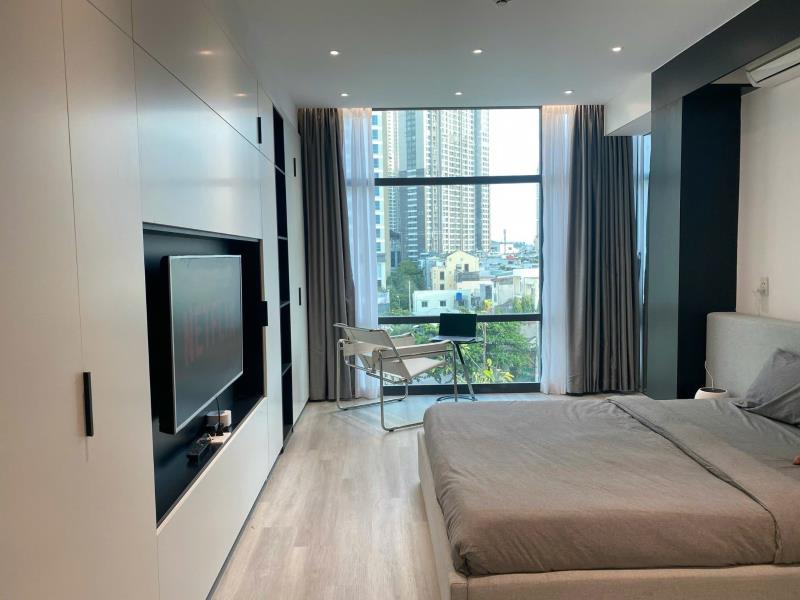 Cho thuê căn hộ có cửa sổ kính lớn view thoáng mát full nội thất đường nguyễn hữu cảnh quận bình thạnh, sát quận 1
