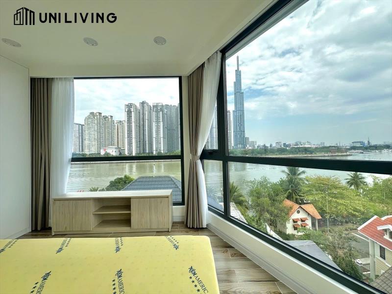 Căn hộ 1pn 40m² tại trần não, quận 2, thiết kế thoáng, có kính lớn đón nắng, bếp tách biệt và đầy đủ nội thất - Ảnh 3