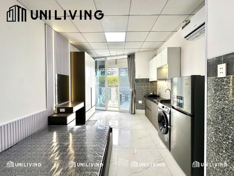 Căn hộ dịch vụ mới 100% ban công tone đen trắng, máy giặt riêng đường phan xích long - Ảnh 2
