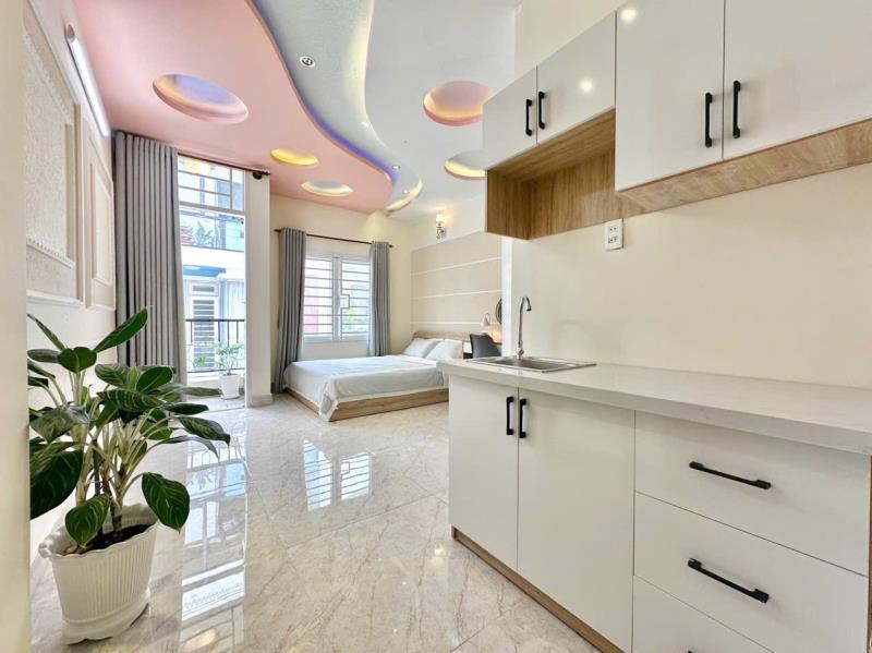 Cho thuê căn hộ 35m² có ban công, full nội thất – gần chợ bà chiểu, nơ trang long, bình thạnh