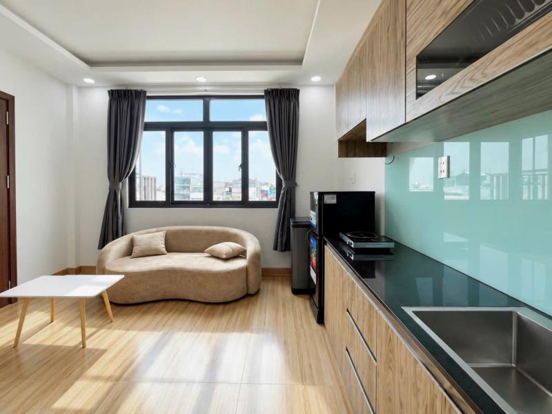 Khai trương dự án mới tone gỗ, có thang máy, gần sân bay, tại phú nhuận, gần quận 1,3,10, gần bờ kè hoàng sa, trường sa full nội thất mới 100% - Ảnh 2