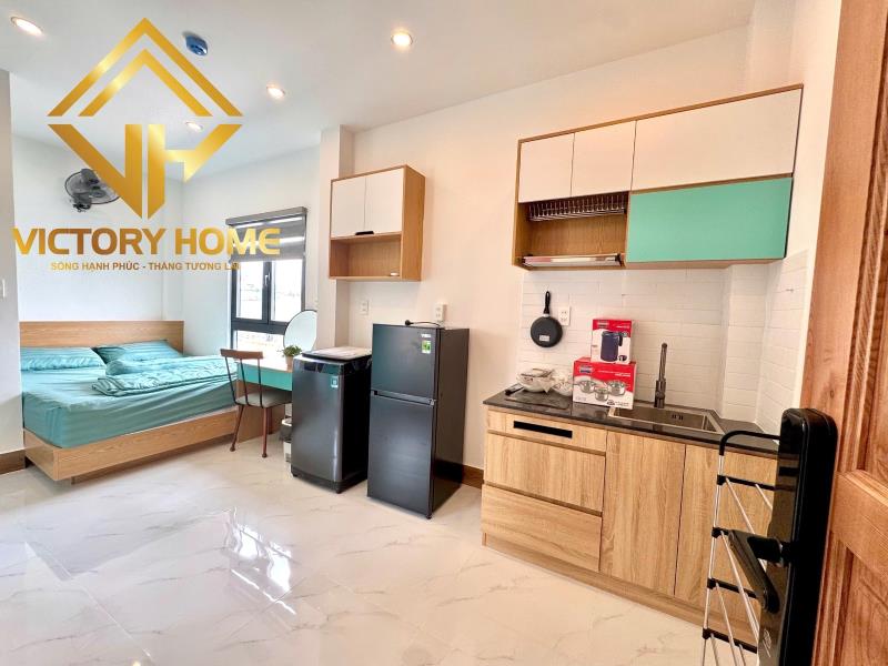 Cho thuê căn hộ mới cửa sổ thoáng bếp xa máy giặt riêng full nội thất lê quang định gần hàng xanh tiện quận 1